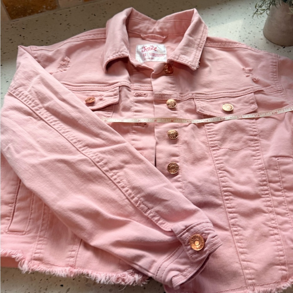Justice Blush Pink Jacket 12 Y2K - Picture 2 of 6